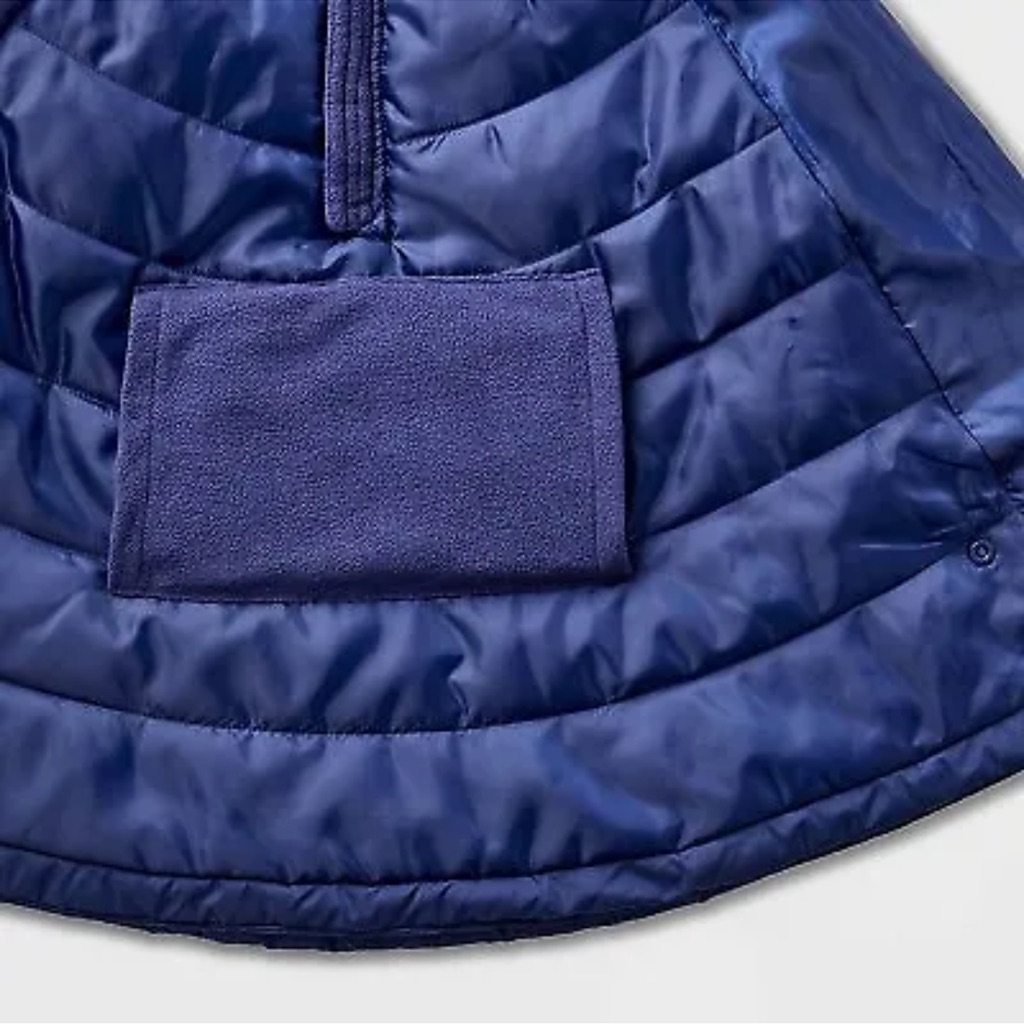 Cat & Jack Kids' Adaptive Quilted Cape Jacket - Navy Blue, L — image 2 of 3